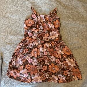 Abercrombie & Fitch Floral Romper Brown and Pink